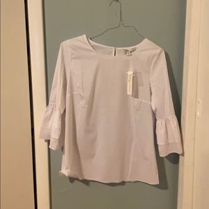 White shirt with flare 3/4 sleeves